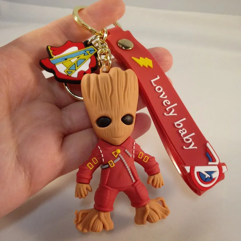 Mens Groot Superhero Key Chain Key Ring Marvel Movie Character Figurine Gift